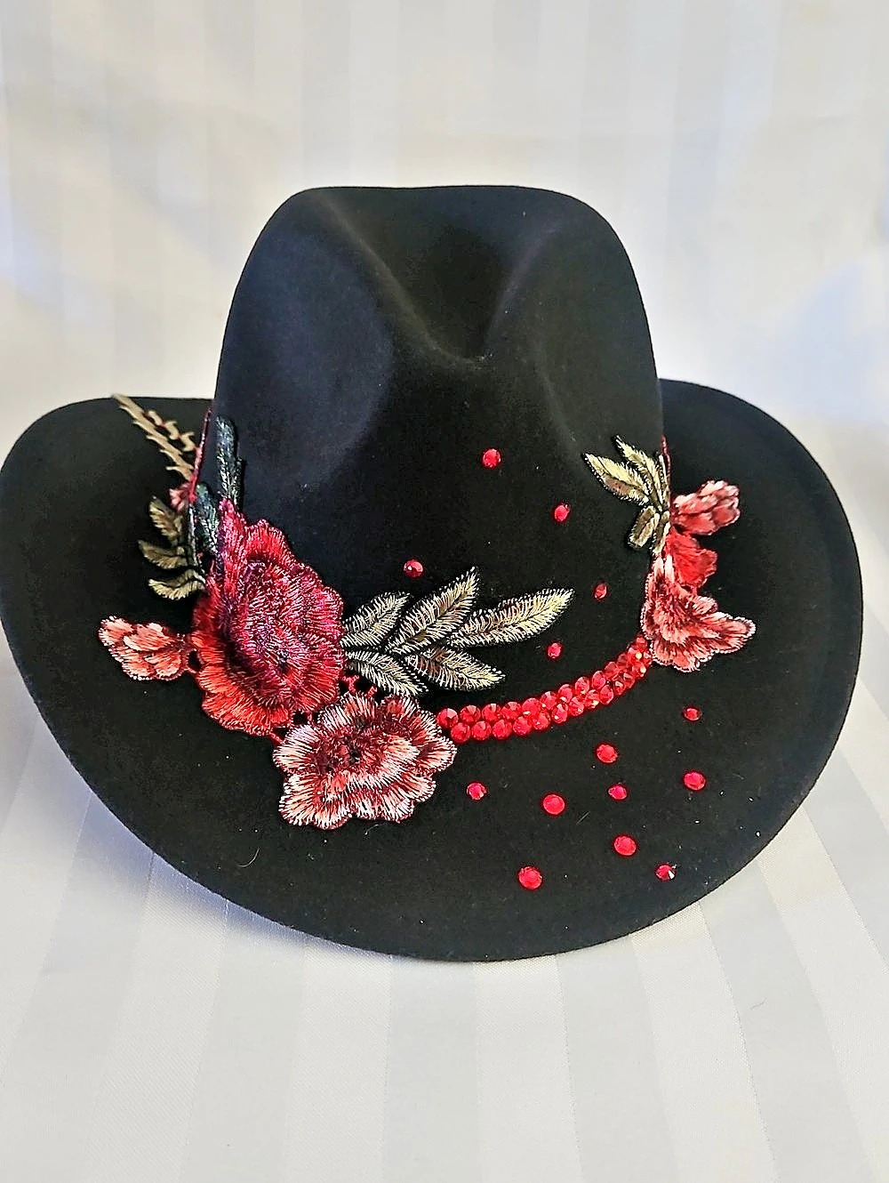 Black Embroidered Cowboy Hat